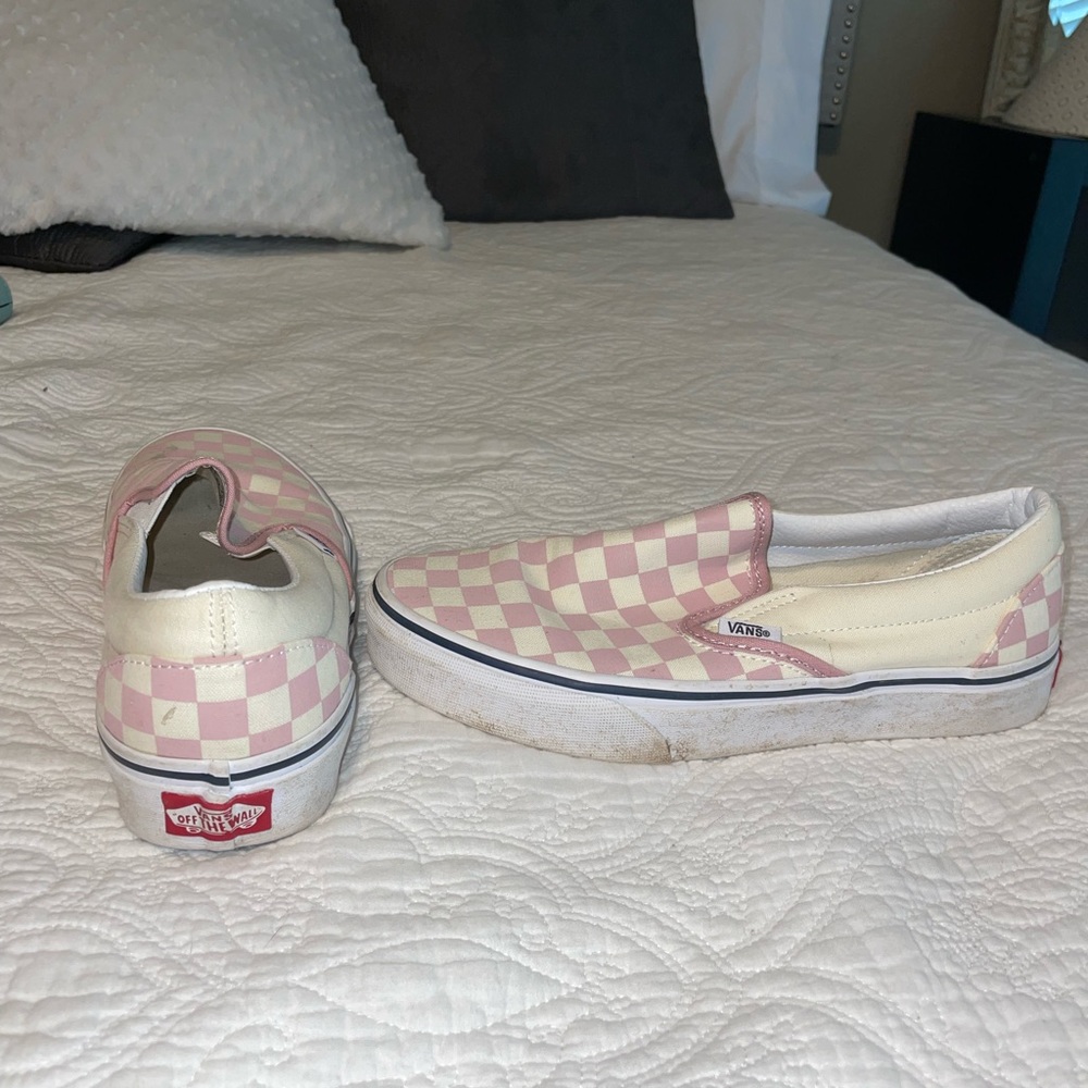 Pink checkered Vans